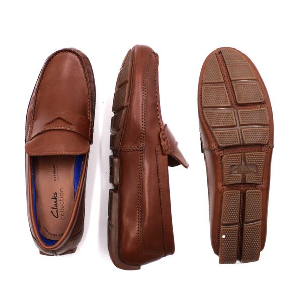 CLARKS Cognac Brown Markman Way Loafer // 10 - Picture 1 of 12